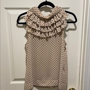 H&M sleeveless ruffled polka dot top
